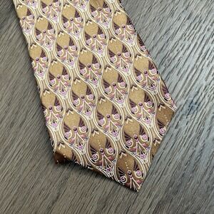 Ermenegildo Zegna DISEGNO ESCLUSIVO Tie Gold Gemoetric Formal‎ Casual Silk